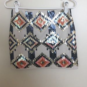 Multi colored sequin skirt