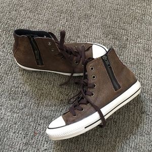 Rare brown leather converse high tops!