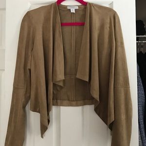 Faux suede camel color blazer; size small
