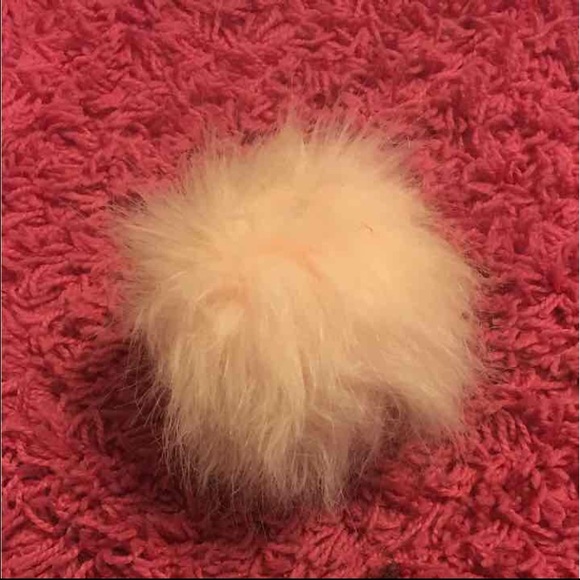 Pink fur ball key chain