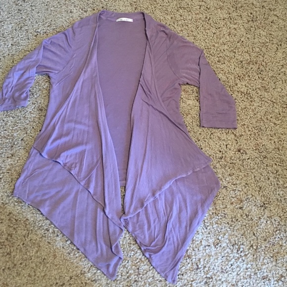 Lilac Open Front Cardigan