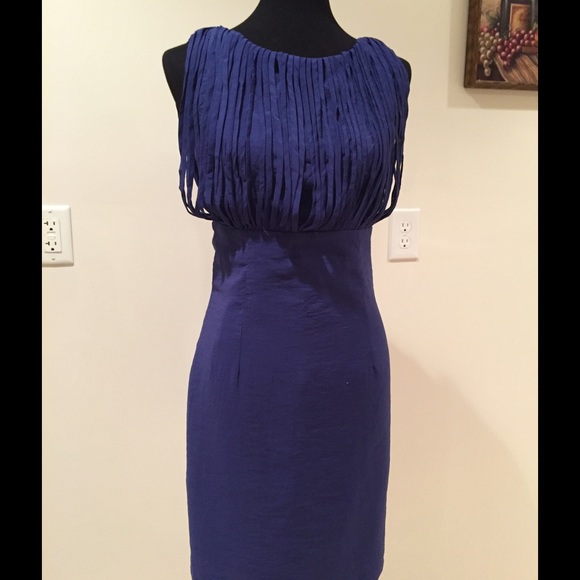 Bright Sapphire Sleeveless Fringe Dress