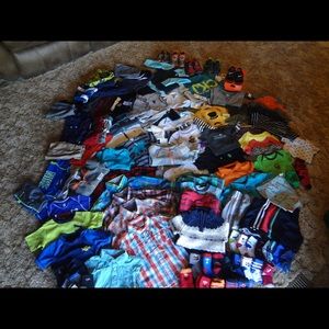 Lot of name brand clothing for infant boy.