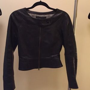 Yigal Azrouel sculpted black leather jacket