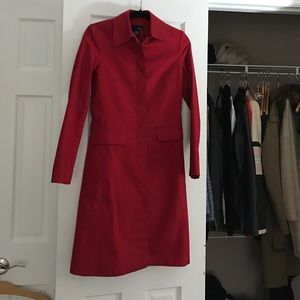 H&M red trench coat; size 4