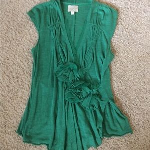 Beautiful Green Deletta Shirt -- Medium