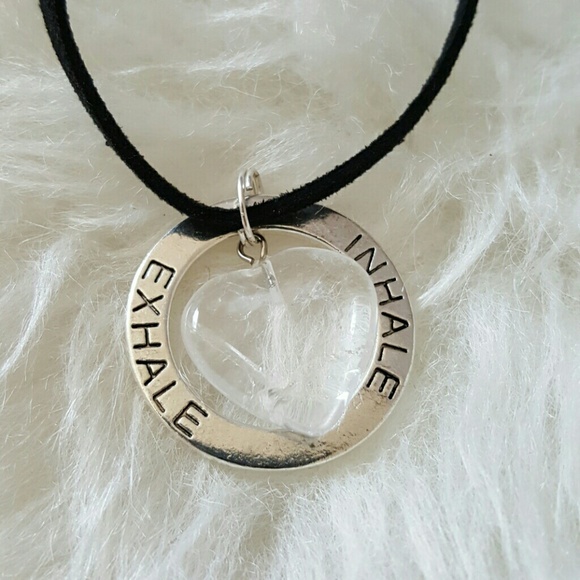 Maya Jewelry Himalaya Clear Quartz Heart Inhale Exhale Necklace Poshmark