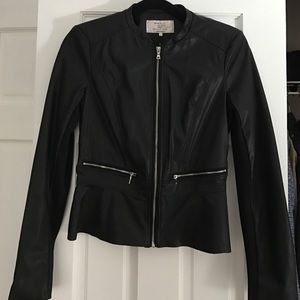Zara black faux leather jacket; size small: new