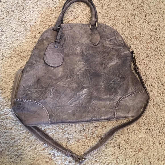 Taupe Faux Leather Purse
