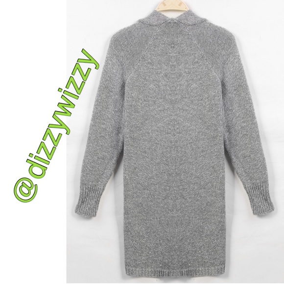 ‼️SOLD‼️ OPEN GRAY KNIT CARDIGAN - Picture 3 of 4