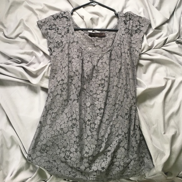 The Limited - Grey Lace Blouse