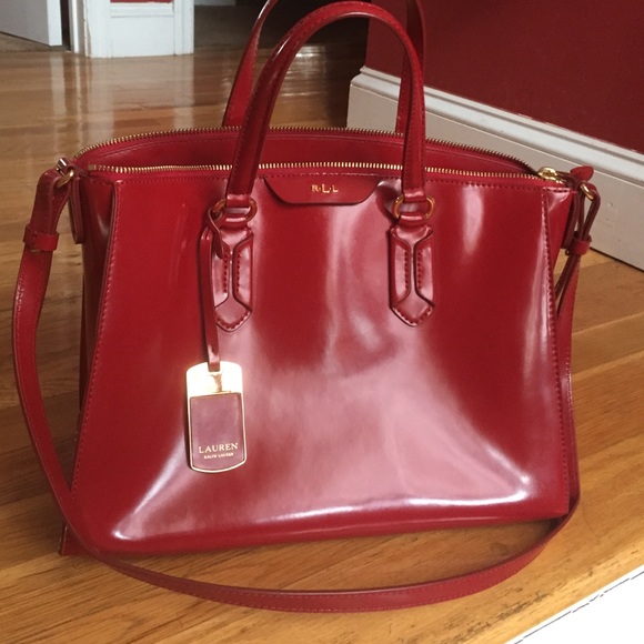 ralph lauren patent leather handbag