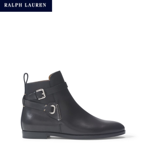 RALPH LAUREN SALEM LEATHER BOOTS - Picture 1 of 4