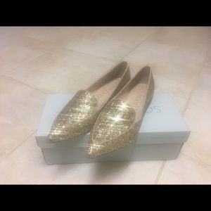 Sole society gold glitter flats