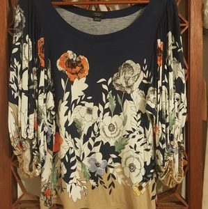 Anthropolgie top by Deletta, bloom print