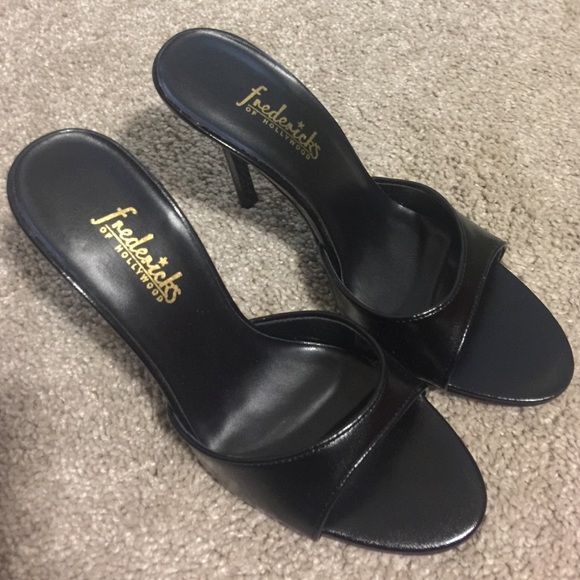 Black slip on heels