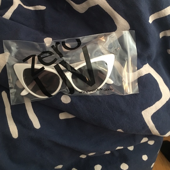 White cat eye sunglasses