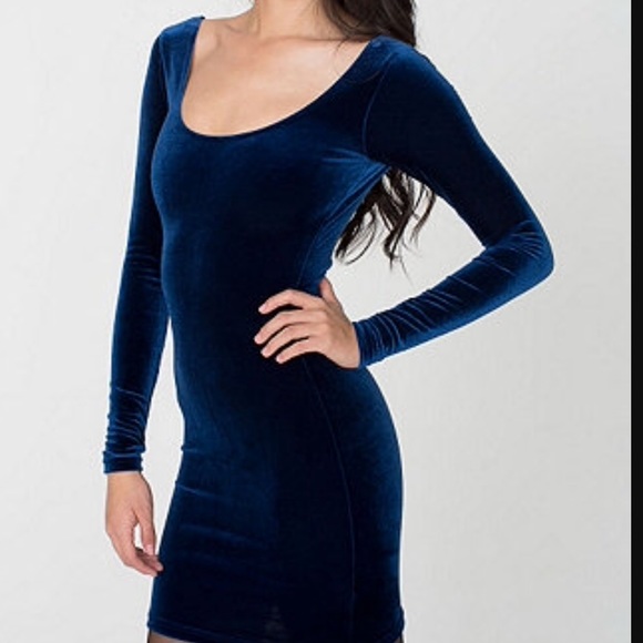 American Apparel Blue Velvet Dress