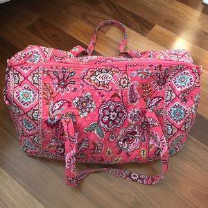 Large Pink Vera Bradley Duffle Bag
