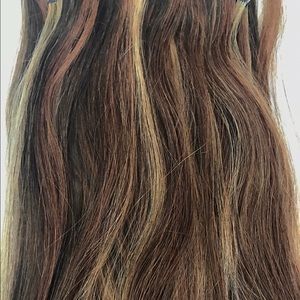18" clip-in human hair extensions