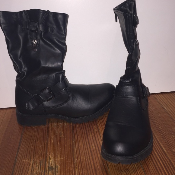 Black combat boots