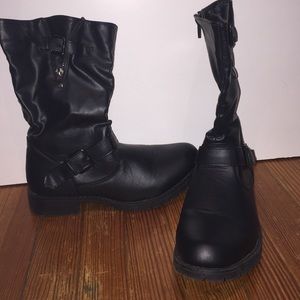 Black combat boots