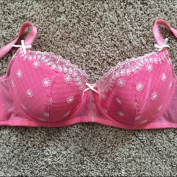 Pink Lace Balconette Bra 32DD