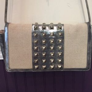 Silver leather purse
