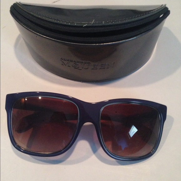 McQueen Sunglasses, Blue\Wood