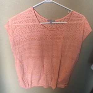 Patterned cap-sleeved blouse