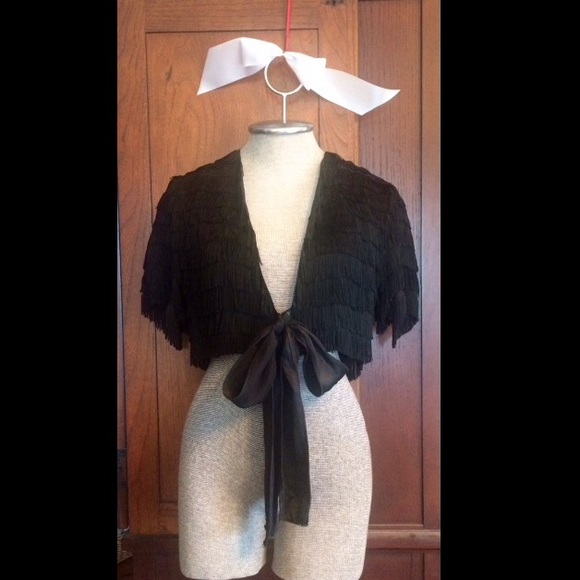 Trashy Diva 100% silk black Fringe Bolero