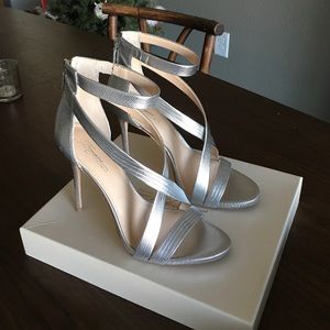 Gorgeous 4" Platinum Strappy Heels - Vince Camuto