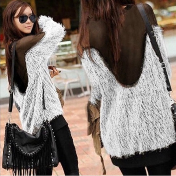 Women long sleeves backless transparent blouse