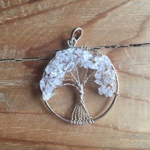 💥Sold💥Clear Quartz Crystal Tree of Life Pendant