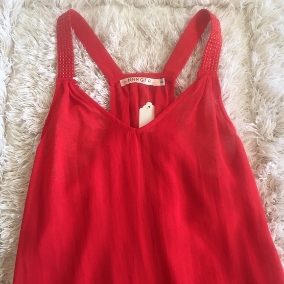 Solid v neck semi sheer tank