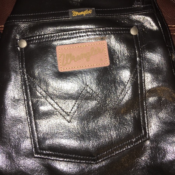 Wrangler Wax Coated Black Jeans Size 27x32