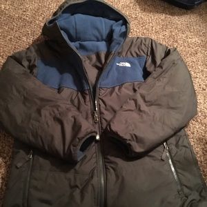 Boys Northface reversible winter coat