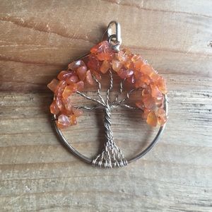 SOLD Carnelian Crystal Tree of Life Pendant