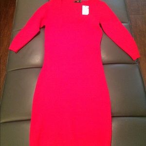 Red sweater dress