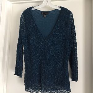 INC international concepts Brand Teal Lace Top. XL