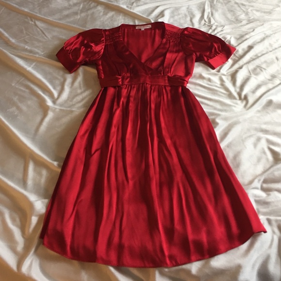 Betsey Johnson size Red Silk Kimono Dress