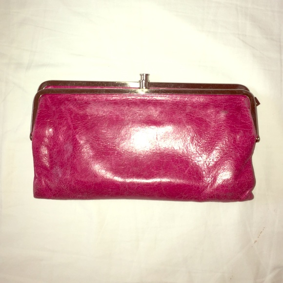 Pink HOBO Lauren leather clutch