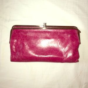 Pink HOBO Lauren leather clutch