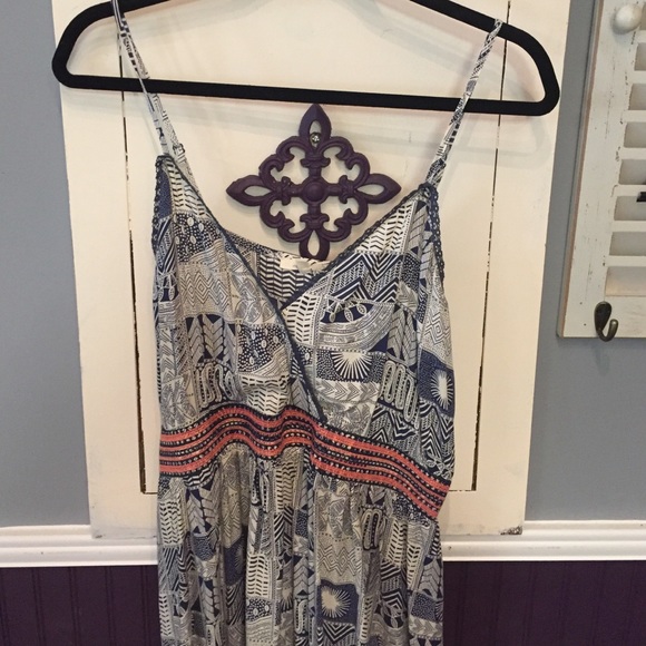 Patterned Spaghetti Strap Dress