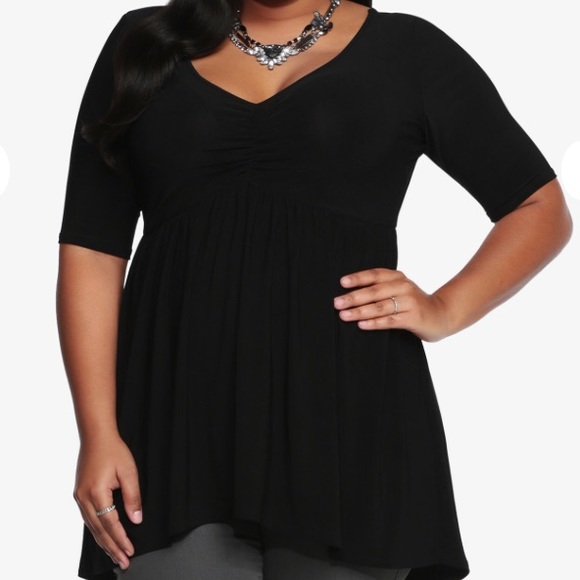 NWT - Torrid Black Babydoll Top