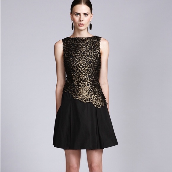 black gold cocktail dress