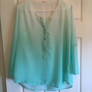 polyester gauzy peasant blouse