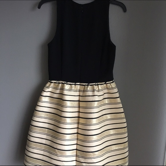J. Crew Black and Gold Stripe dress - Picture 2 of 4