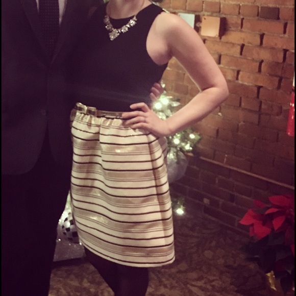 J. Crew Black and Gold Stripe dress - Picture 4 of 4