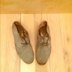 Frye blue suede oxfords